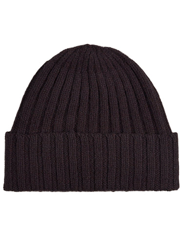 Plain Ribbed Hat Black