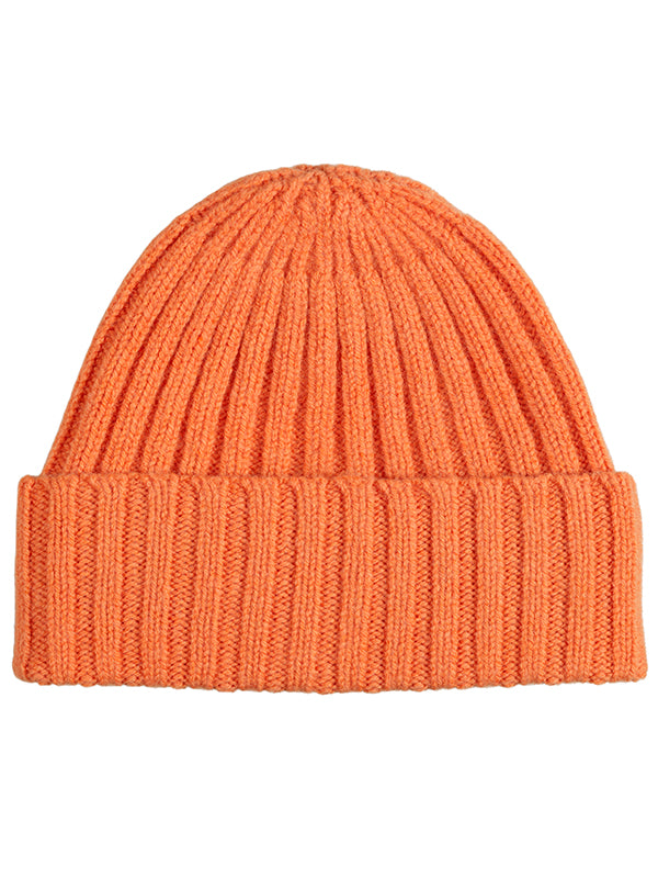 Plain Ribbed Hat Orange Gloss