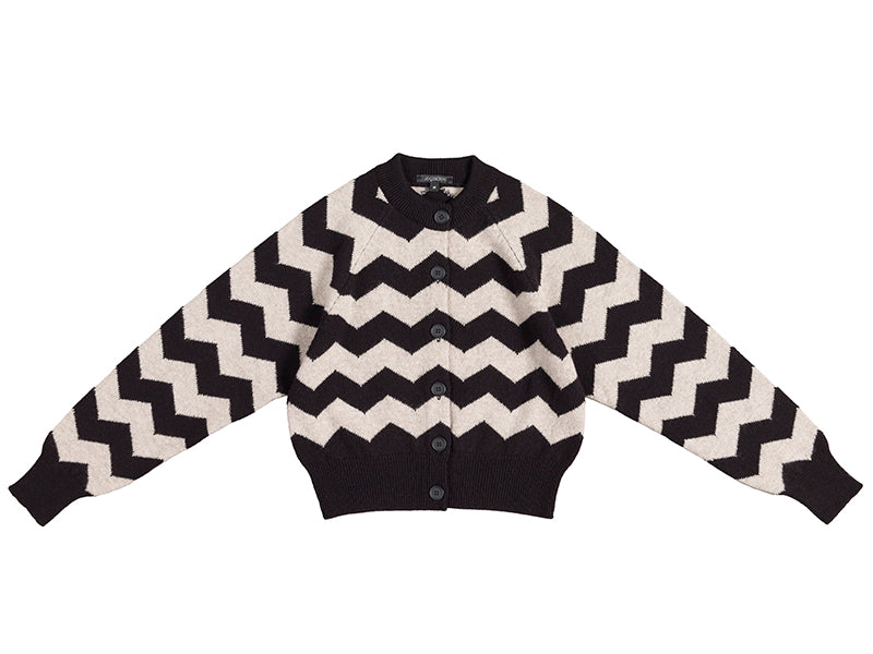 Zigzag Cardigan Black & Putty
