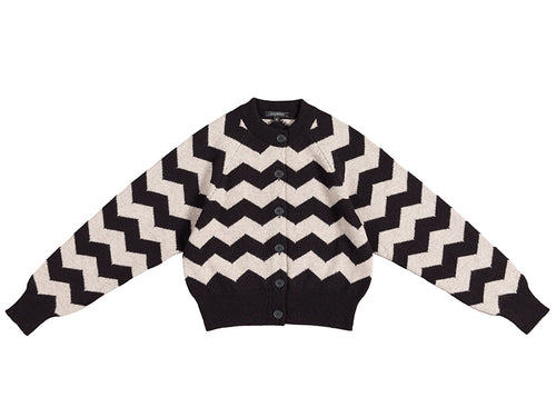 Zigzag Cardigan Black & Putty