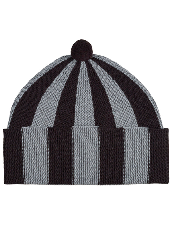 Vertical Stripe Hat Black & Purslane