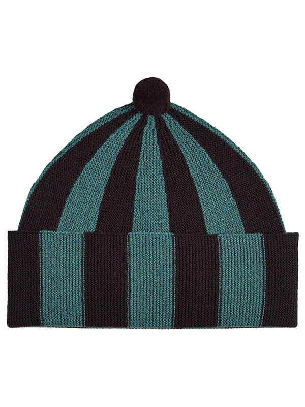 Vertical Stripe Hat Black & Turmeric